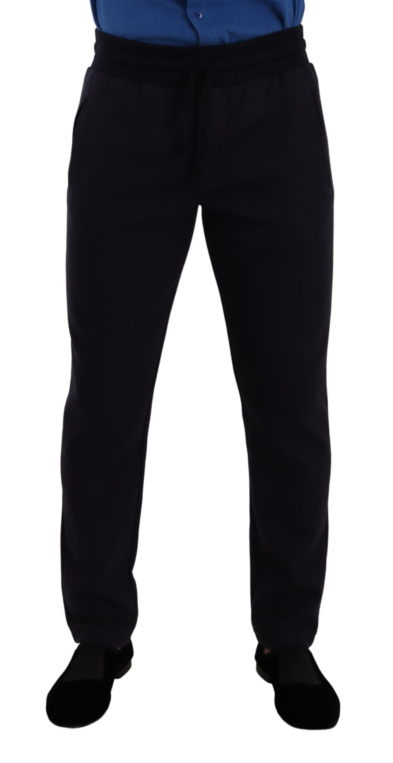 Dolce & Gabbana Blå Bomulls Stretch Joggebukse