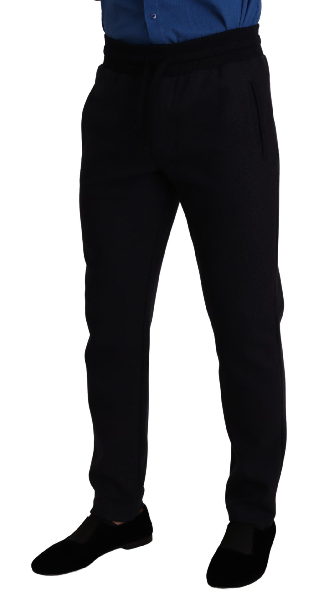 Dolce & Gabbana Blå Bomulls Stretch Joggebukse
