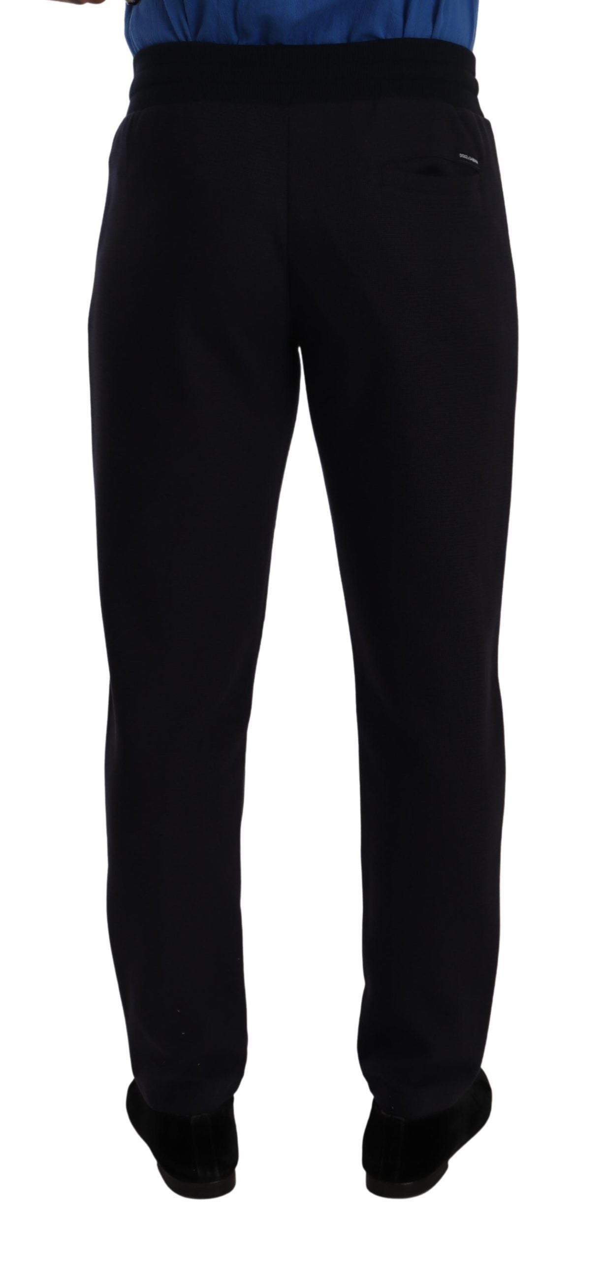 Dolce & Gabbana Blå Bomulls Stretch Joggebukse