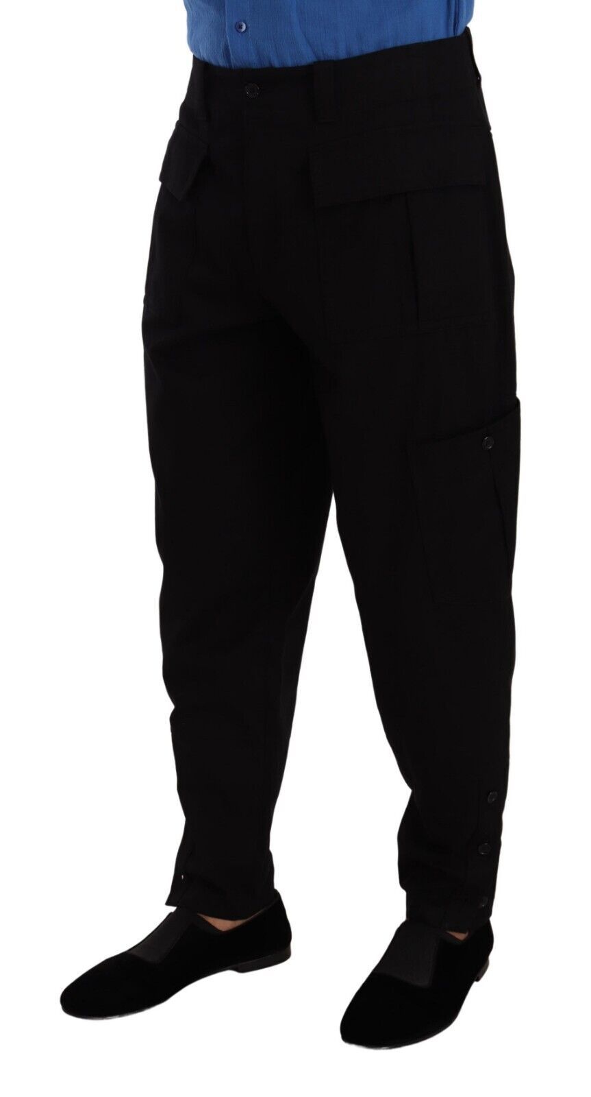 Dolce & Gabbana svarte bomullsstretch-cargobukser med avsmalnende snitt