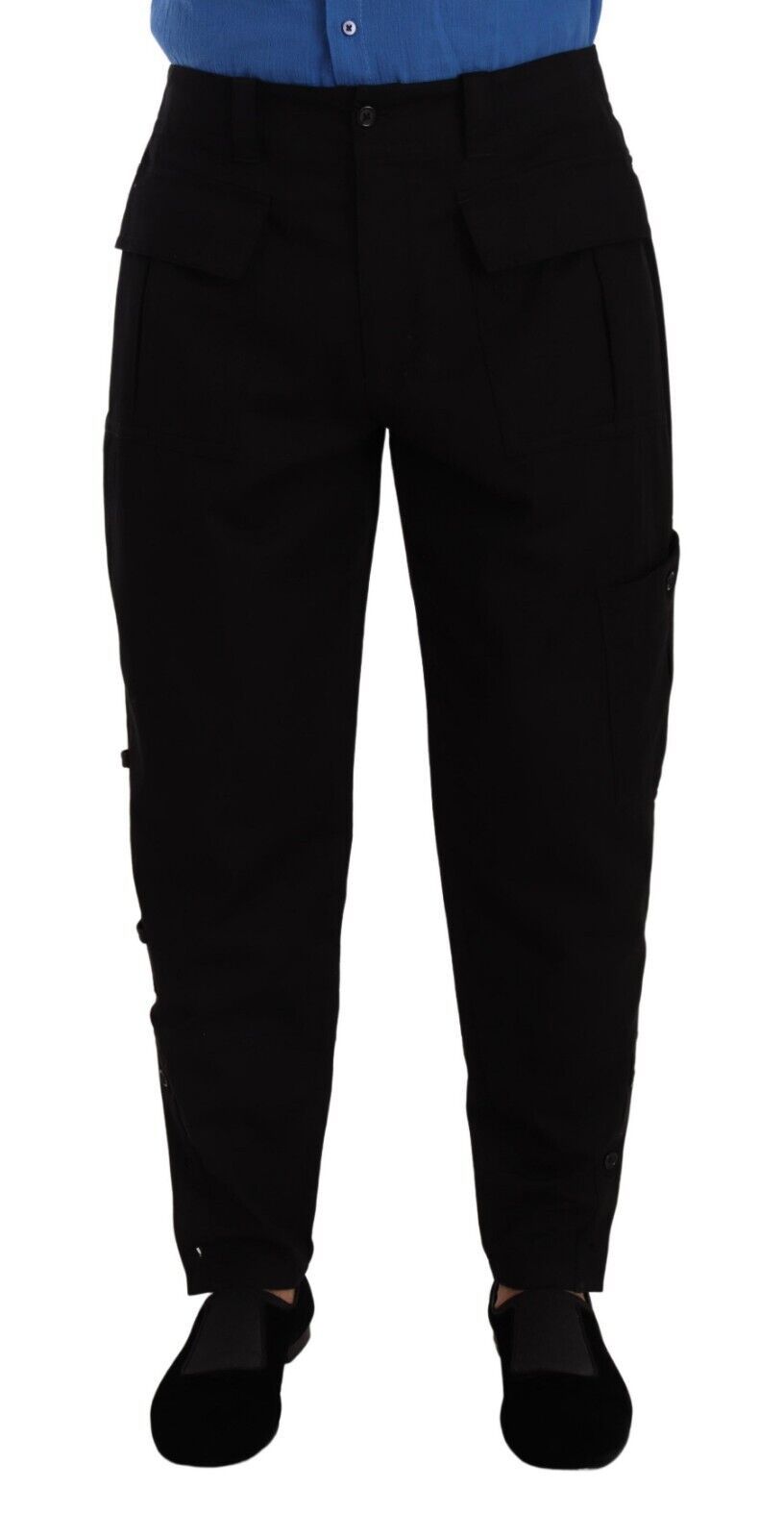 Dolce & Gabbana svarte bomullsstretch-cargobukser med avsmalnende snitt