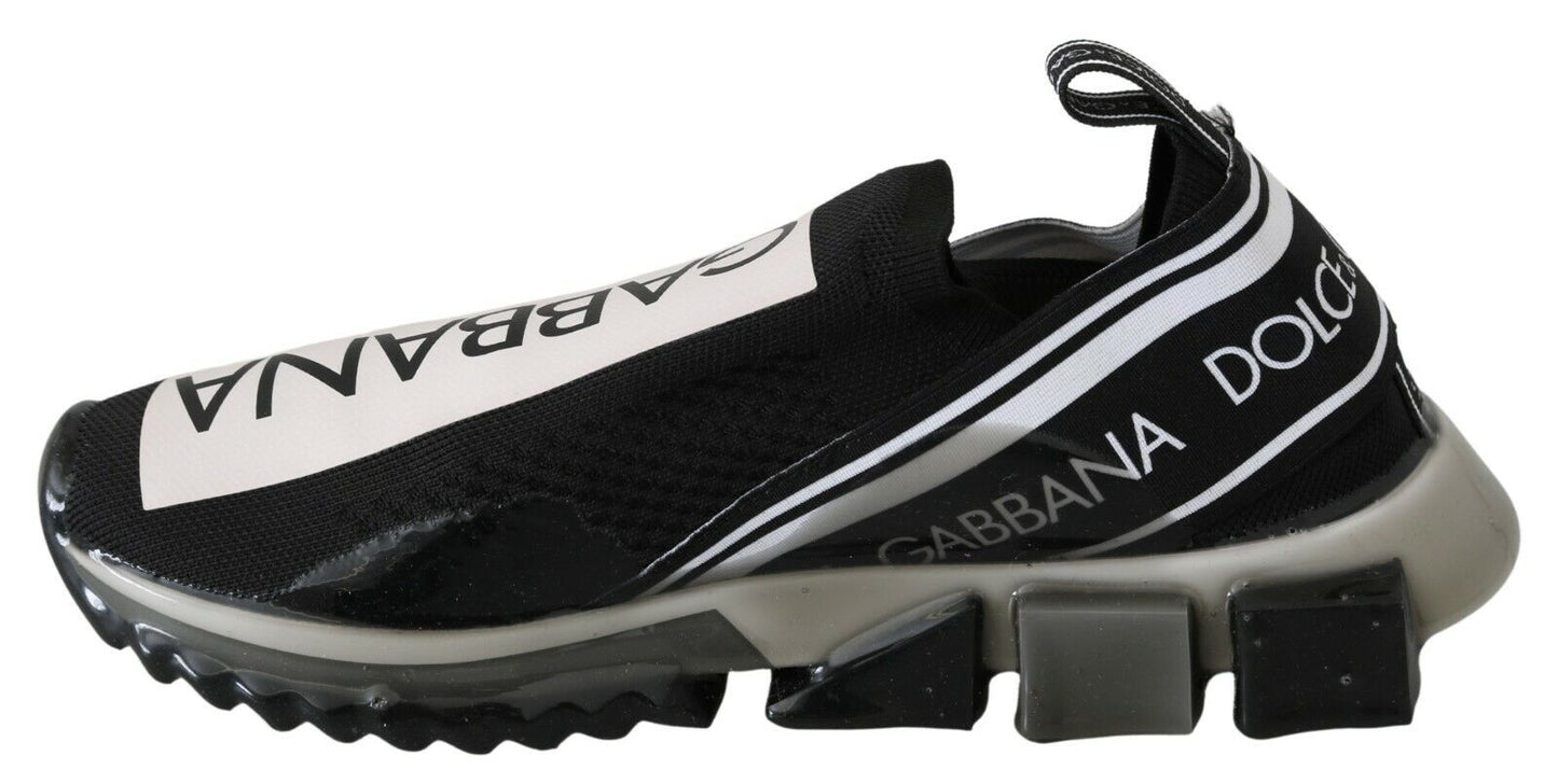 Dolce & Gabbana Svarta Vita SORRENTO Sport Stretch Sneakers