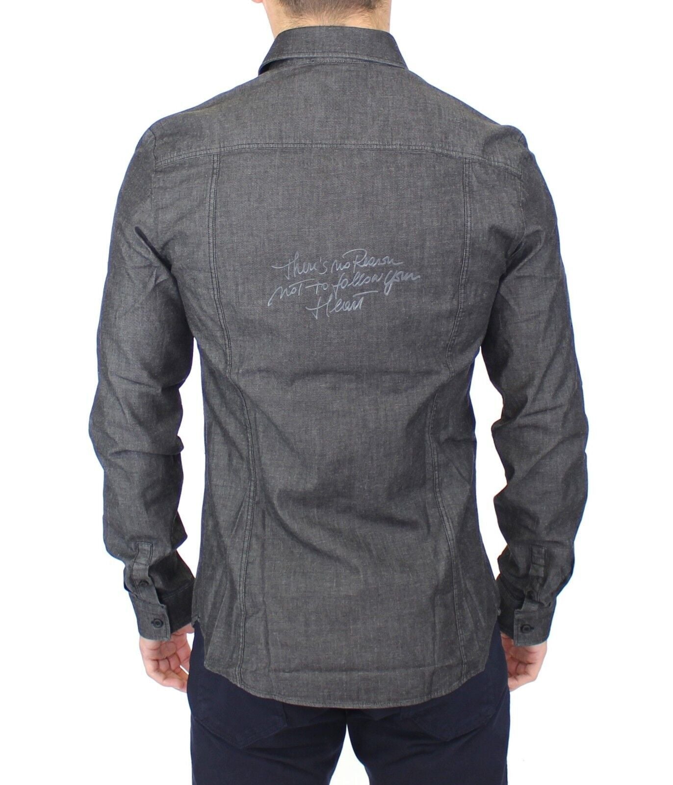 Ermanno Scervino Denim Jeans Bomull Casual Grå Stretchskjorta