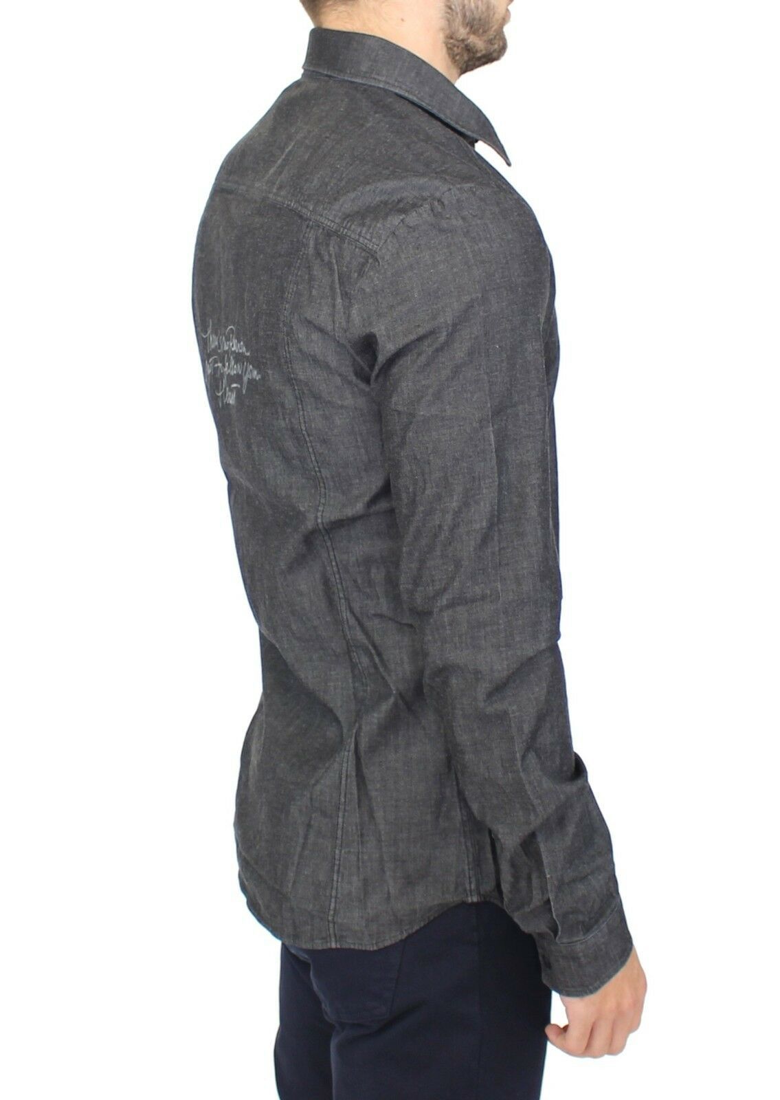 Ermanno Scervino Denim Jeans Bomull Casual Grå Stretchskjorta