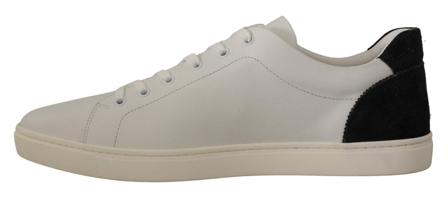 Dolce & Gabbana Vita Svarta Läder Låga Sneakers