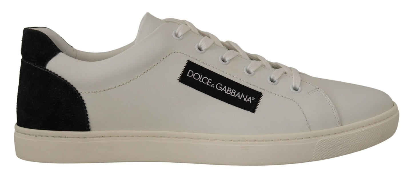 Dolce & Gabbana Vita Svarta Läder Låga Sneakers
