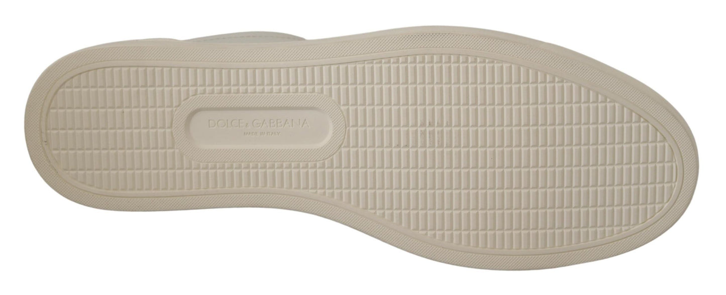 Dolce & Gabbana Vita Svarta Läder Låga Sneakers