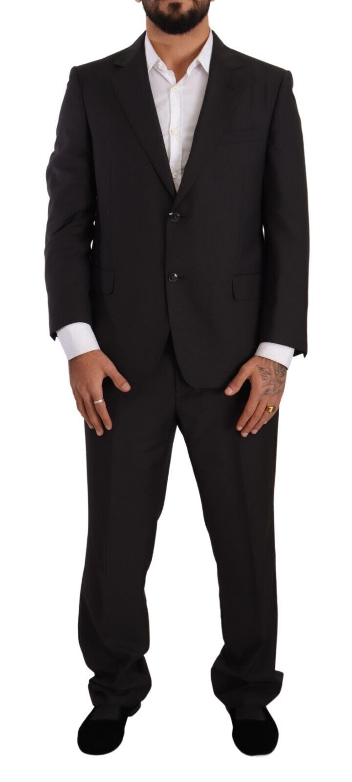 Mørkegrå enkeltspent formell dress