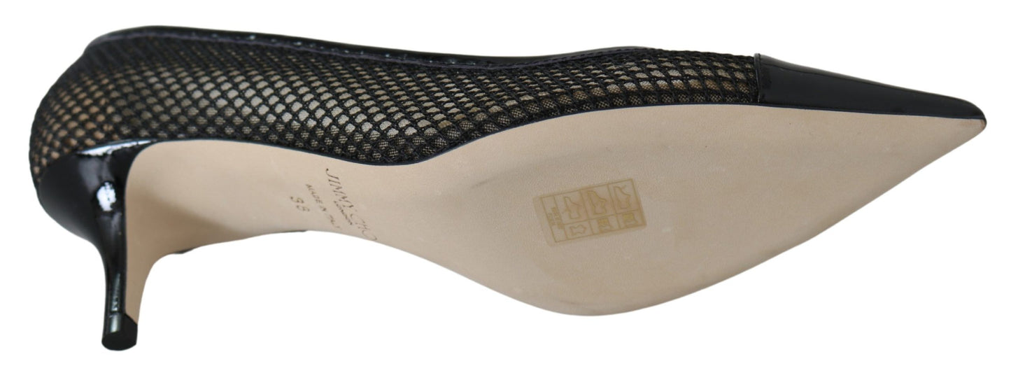 Jimmy Choo Chic Patent Mesh Spisse Pumps