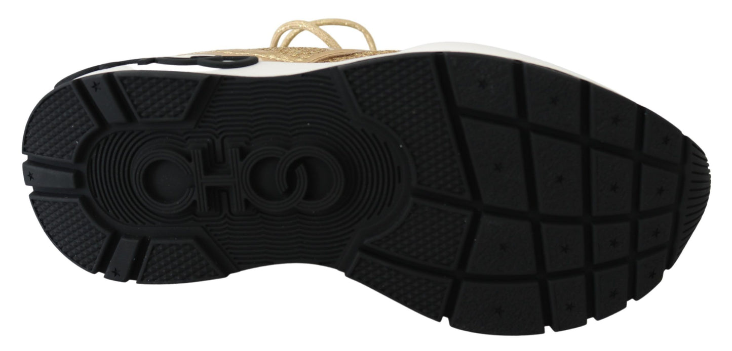 Jimmy Choo Golden Glamour Mesh Lädersneakers