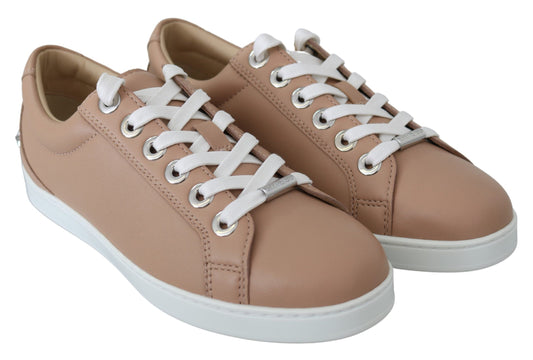 Jimmy Choo Pudderrosa Nappaskinnsneakers