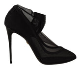 Dolce & Gabbana Svarte Tyll Stretch Støvler Pumps Sko