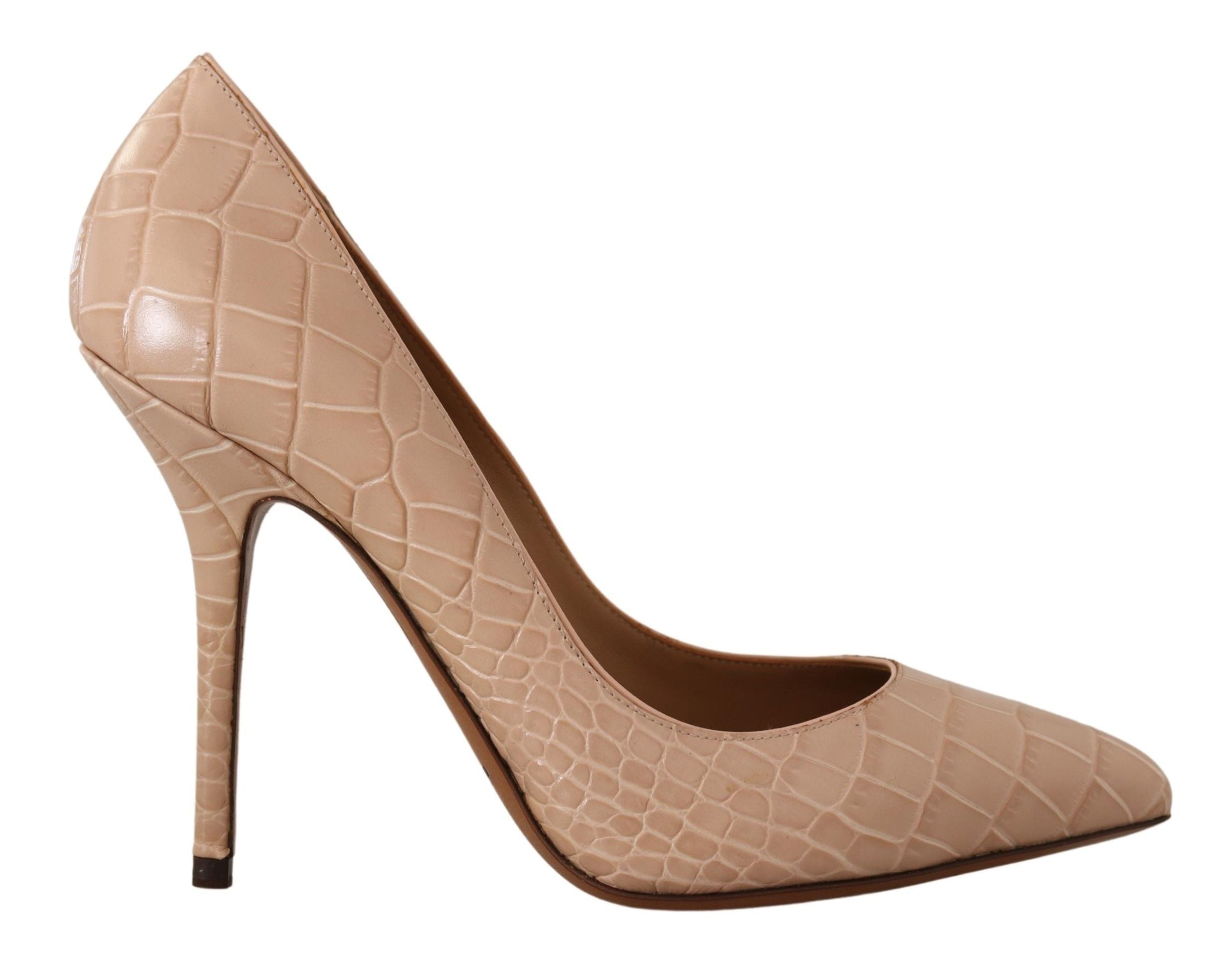 Beige Läder Bellucci Klackskor Pumps