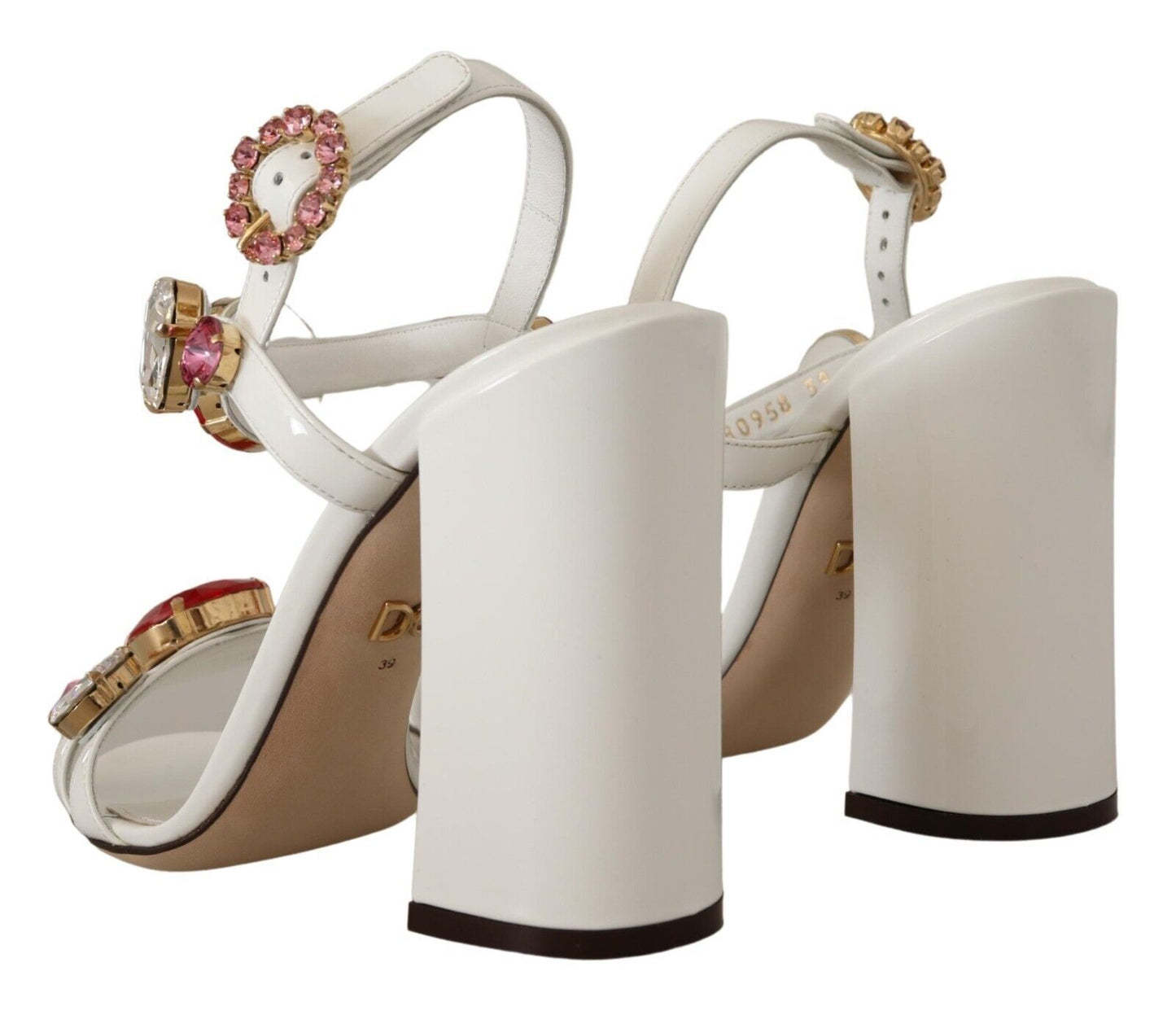 Dolce & Gabbana Vita Läder Kristall Keira Klackskor Sandaler