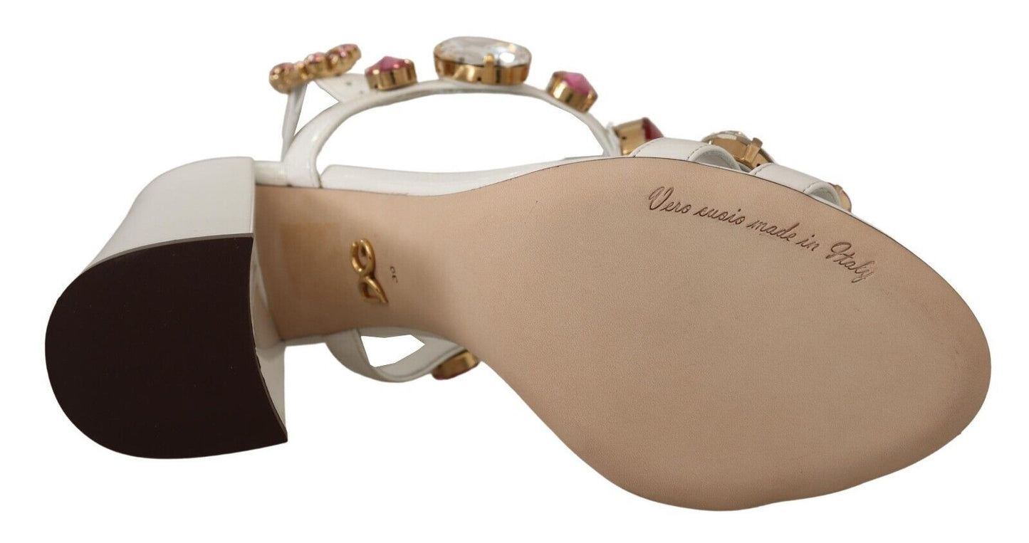 Dolce & Gabbana Vita Läder Kristall Keira Klackskor Sandaler