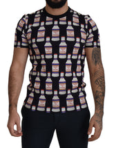 Dolce & Gabbana Black Bacio Di Venere Cotton Crew T-skjorte
