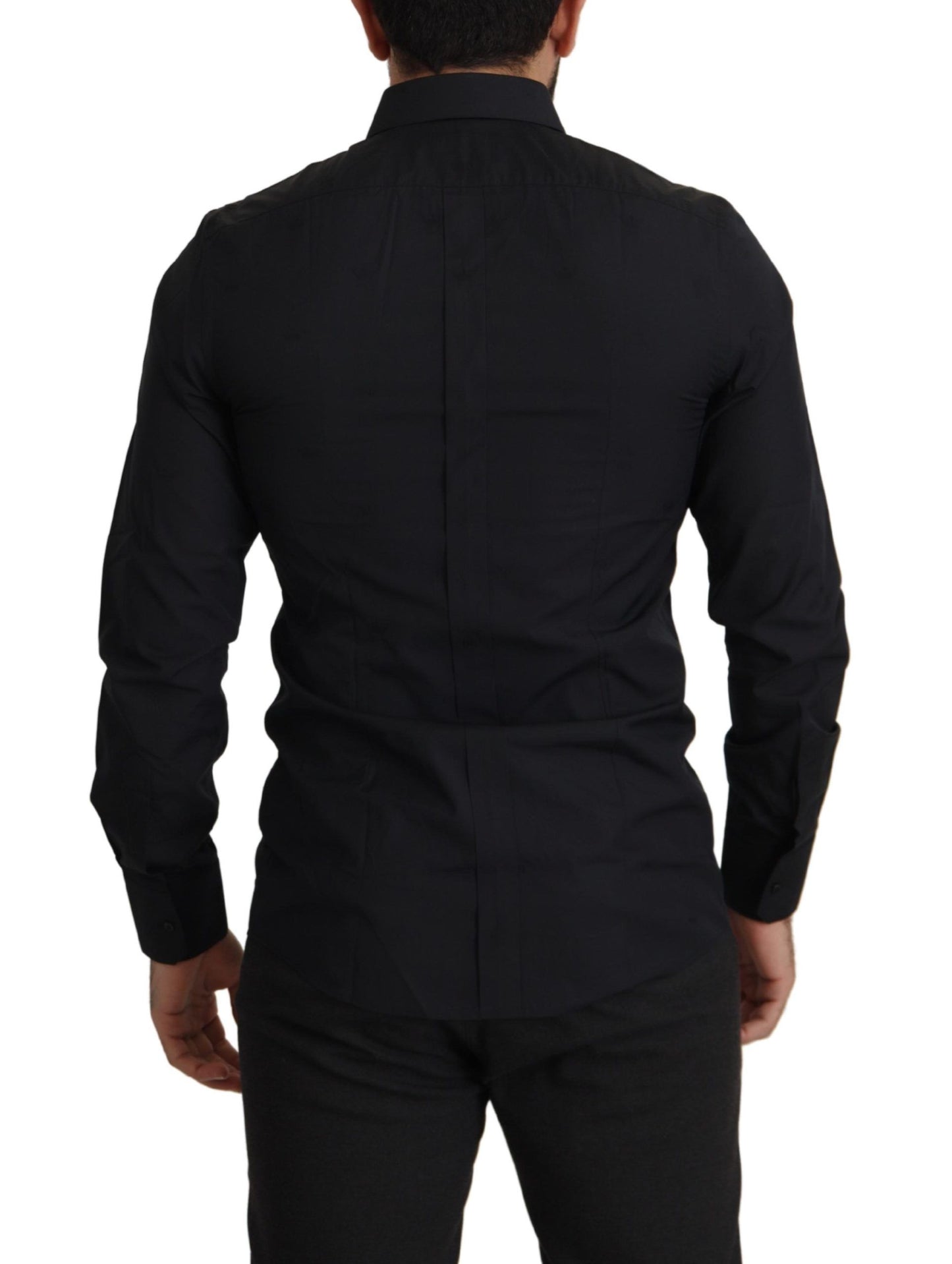 Dolce & Gabbana Svart Bomull GULD Slim Fit Skjorta