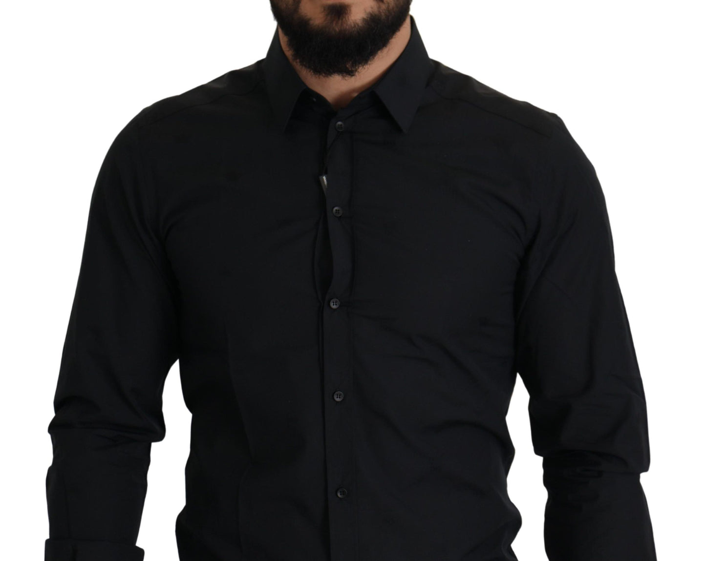 Dolce & Gabbana Svart Bomull GULD Slim Fit Skjorta