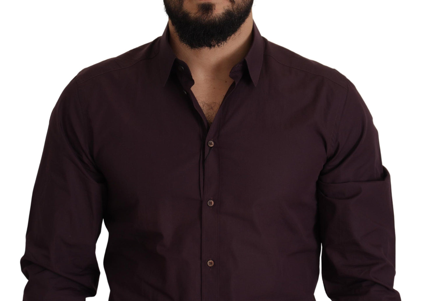 Dolce & Gabbana Lila Bomull GULD Slim Fit Skjorta