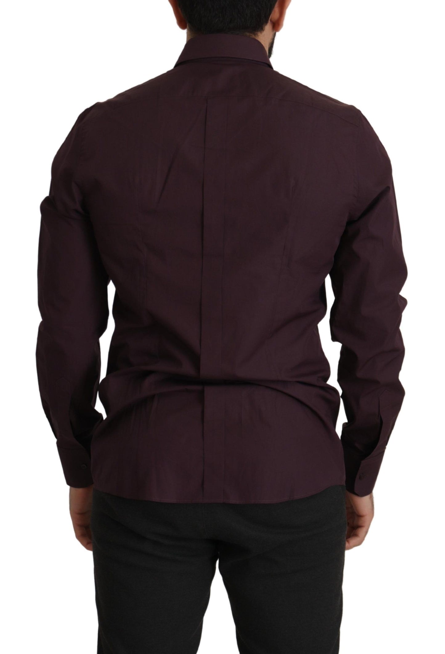 Dolce & Gabbana Lila Bomull GULD Slim Fit Skjorta