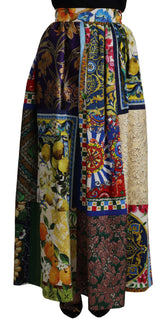 Dolce & Gabbana Flerfarget Patchwork Sicily Langt Maxiskjørt