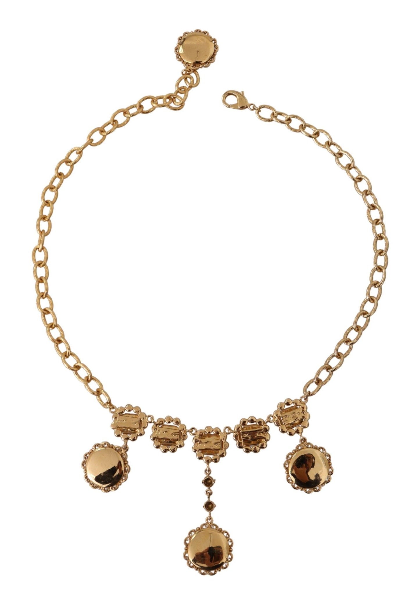 Dolce & Gabbana Halsband med klocka och kristallkedja i guld