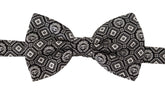 Dolce & Gabbana Black white 100% Silk Adjustable Neck Papillon Tie