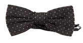 Dolce & Gabbana Gray Polka Dot 100% Silk Neck Papillon Tie