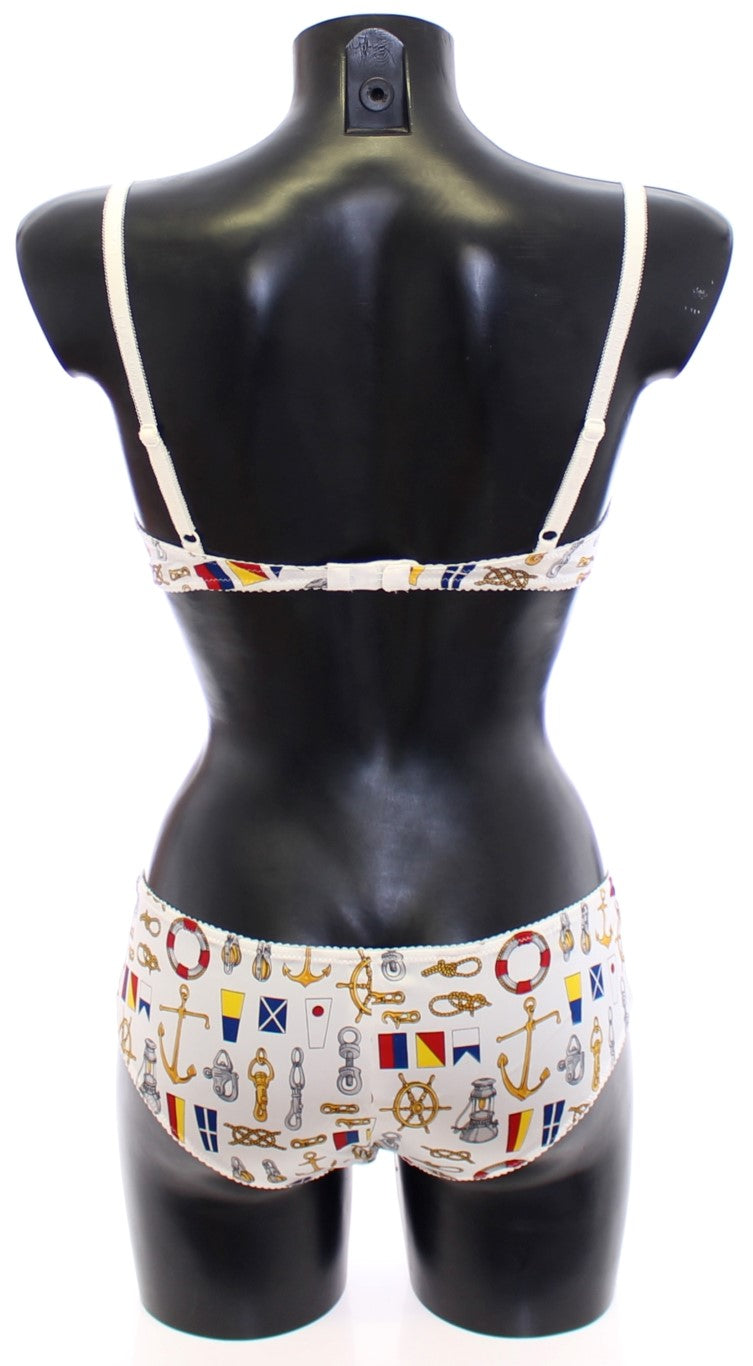 Dolce & Gabbana Vit Sailor-BH Trosa Stretchunderkläder