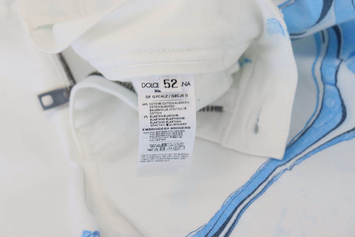 Dolce & Gabbana Vita Blå Denim Bomullsjeans Stretchiga Skinny Fit Byxor