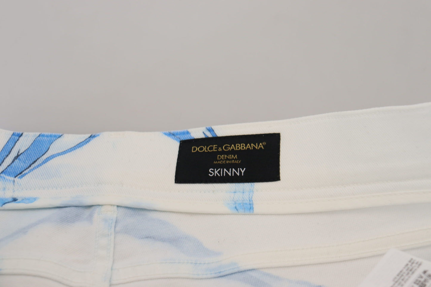 Dolce & Gabbana Vita Blå Denim Bomullsjeans Stretchiga Skinny Fit Byxor