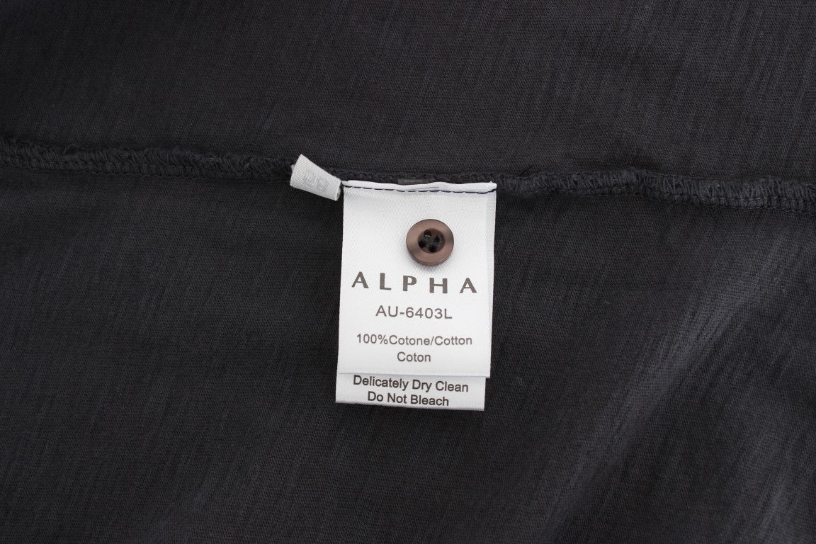 Alpha Massimo Rebecchi grå bomullsskjorte med knapper