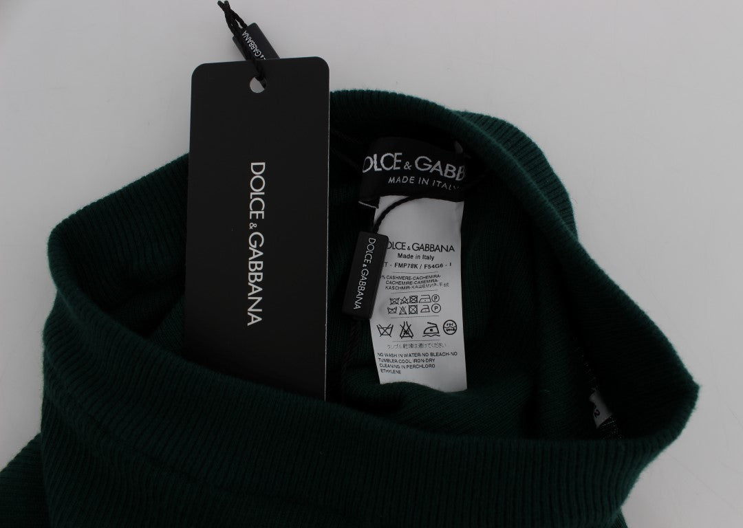 Dolce & Gabbana Gröna Cashmere Stretch Tights Byxor