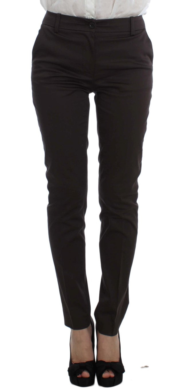 Eksteriør Brun Stretch Dress Med To Knapper