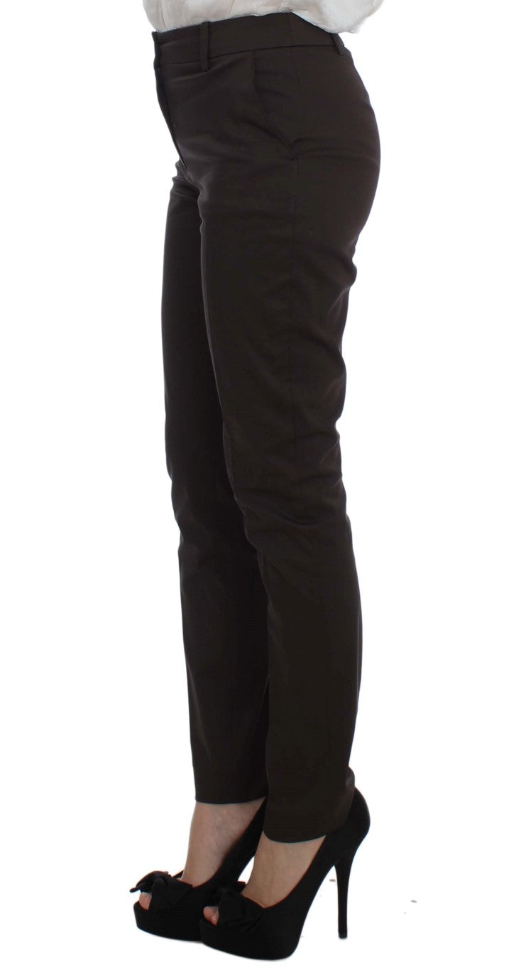 Eksteriør Brun Stretch Dress Med To Knapper