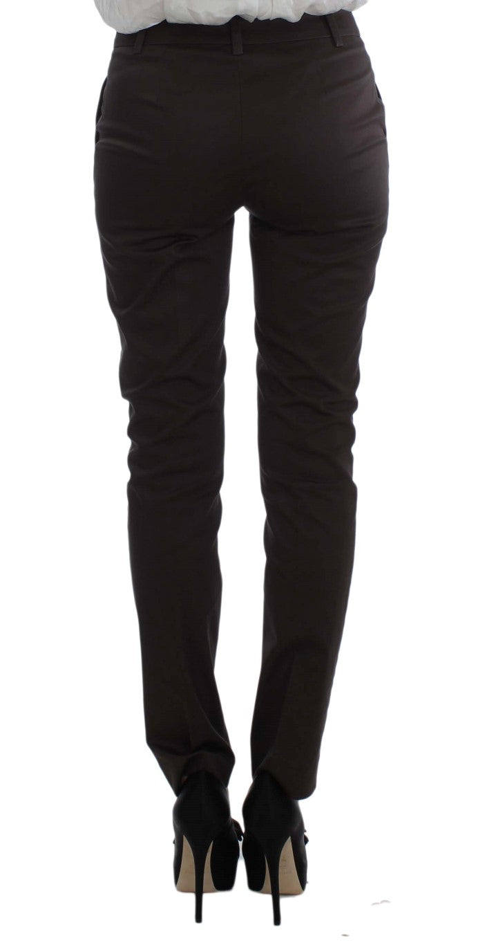 Eksteriør Brun Stretch Dress Med To Knapper