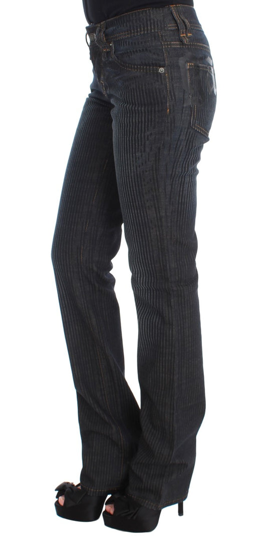 John Galliano blåvasket bomullsblanding slim fit bootcut-jeans