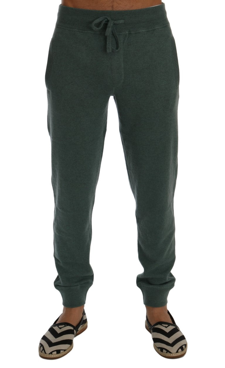 Dolce & Gabbana Gröna Cashmere Träningsbyxor