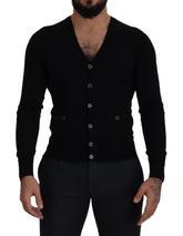 Dolce & Gabbana svart ullcardigan med knapper