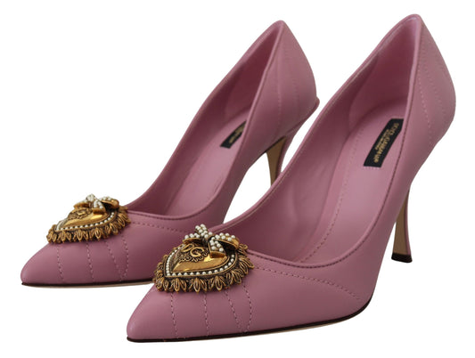 Dolce & Gabbana Rosa Lær Hjerte DEVOTION Hæler Pumps Sko