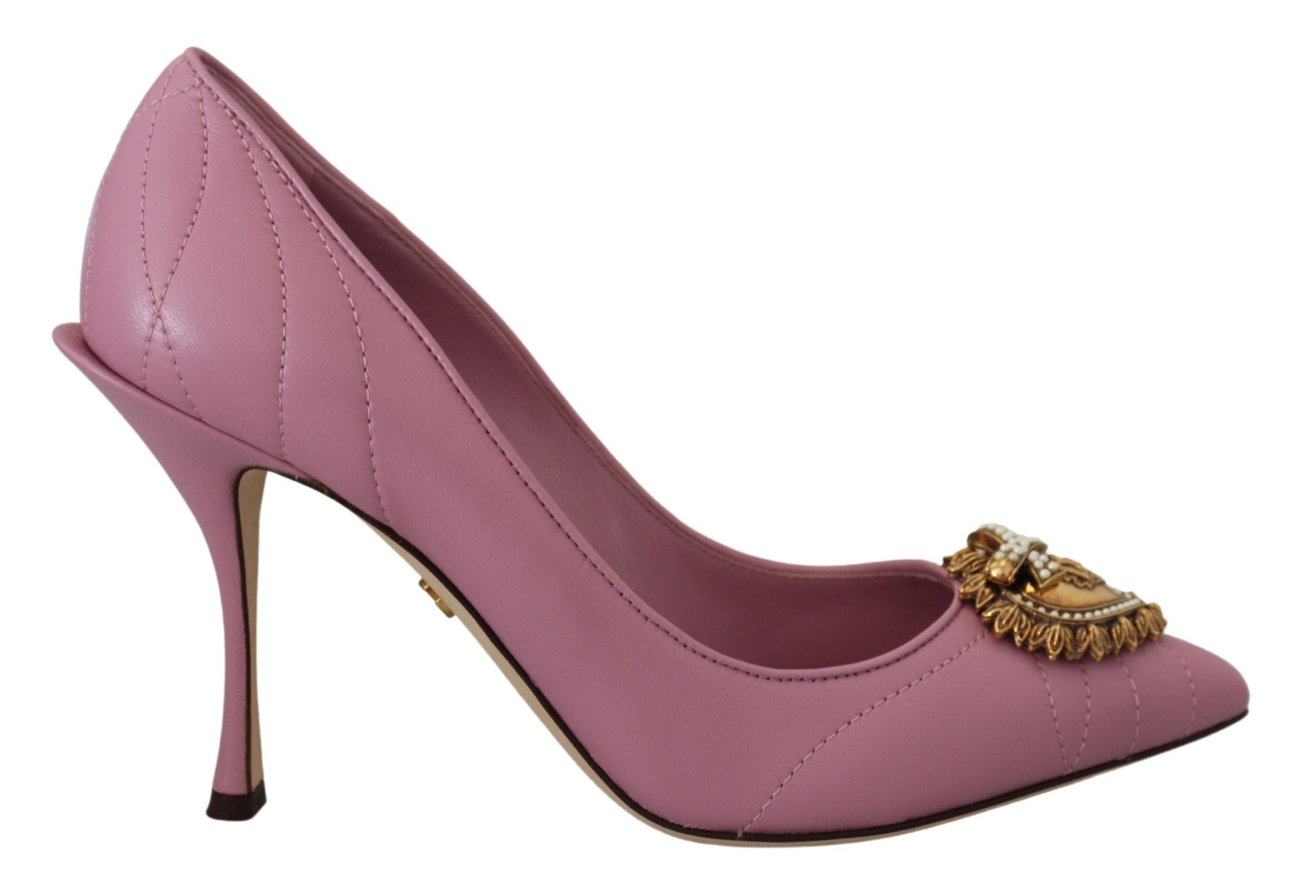 Rosa Läder Hjärta DEVOTION Klackskor Pumps