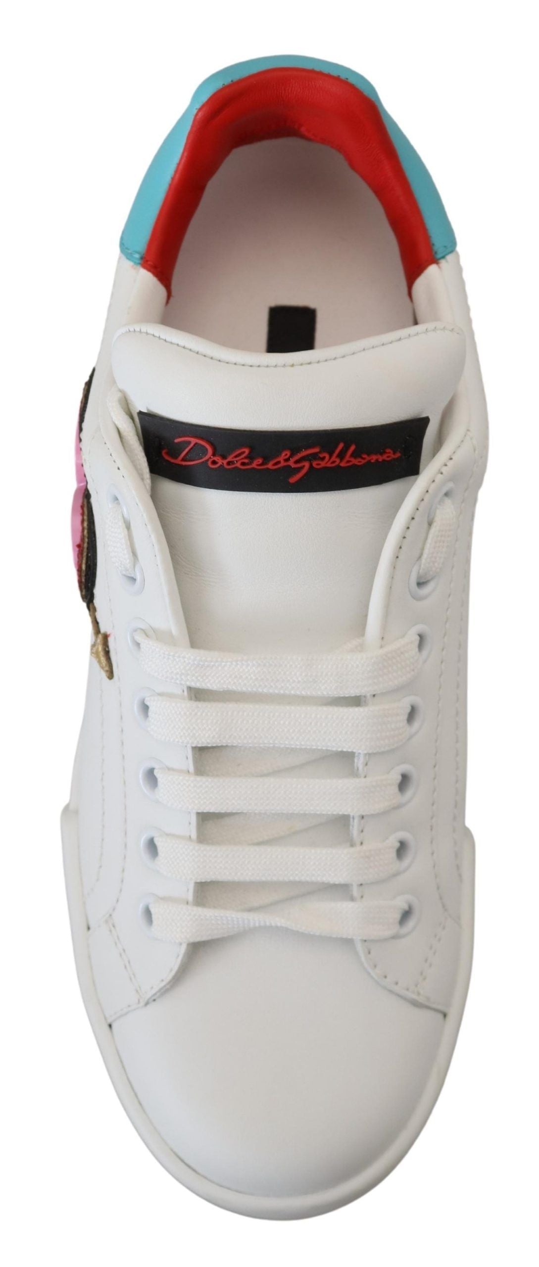 Dolce & Gabbana Vita Lädersneakers Portofino Logo Hjärtskor