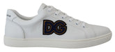Dolce & Gabbana hvite skinn DG-logo casual joggesko