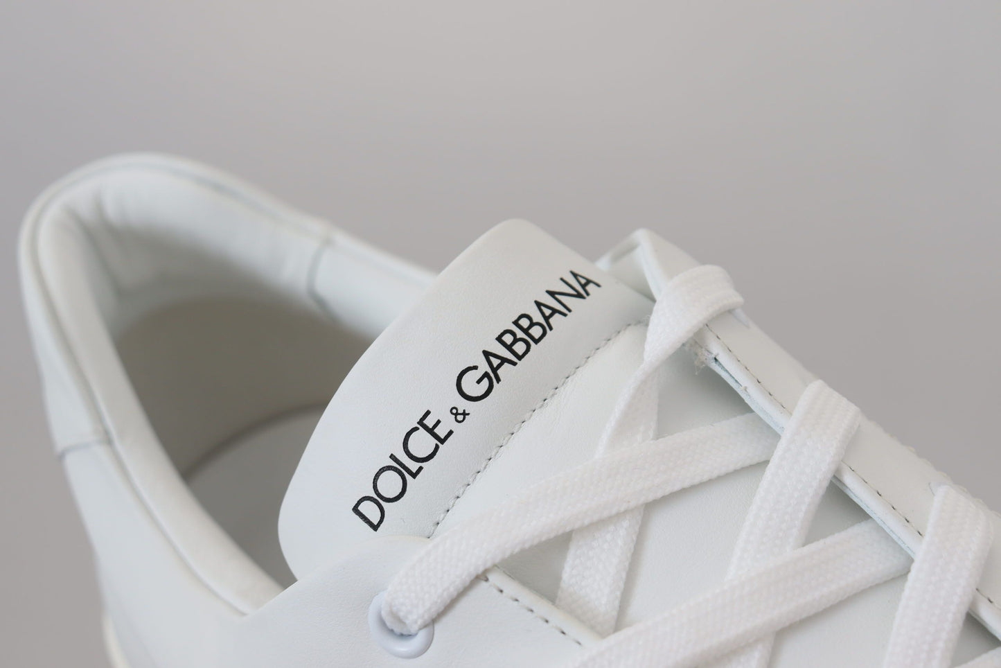 Dolce & Gabbana hvite skinn DG-logo casual joggesko