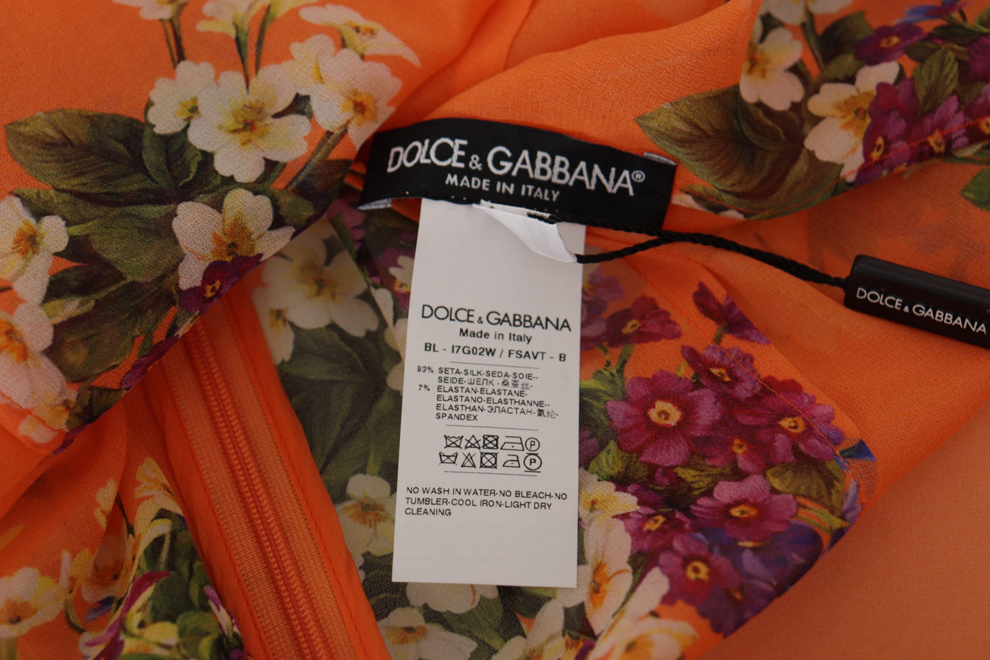 Dolce & Gabbana Orange Blommig Långärmad Blus