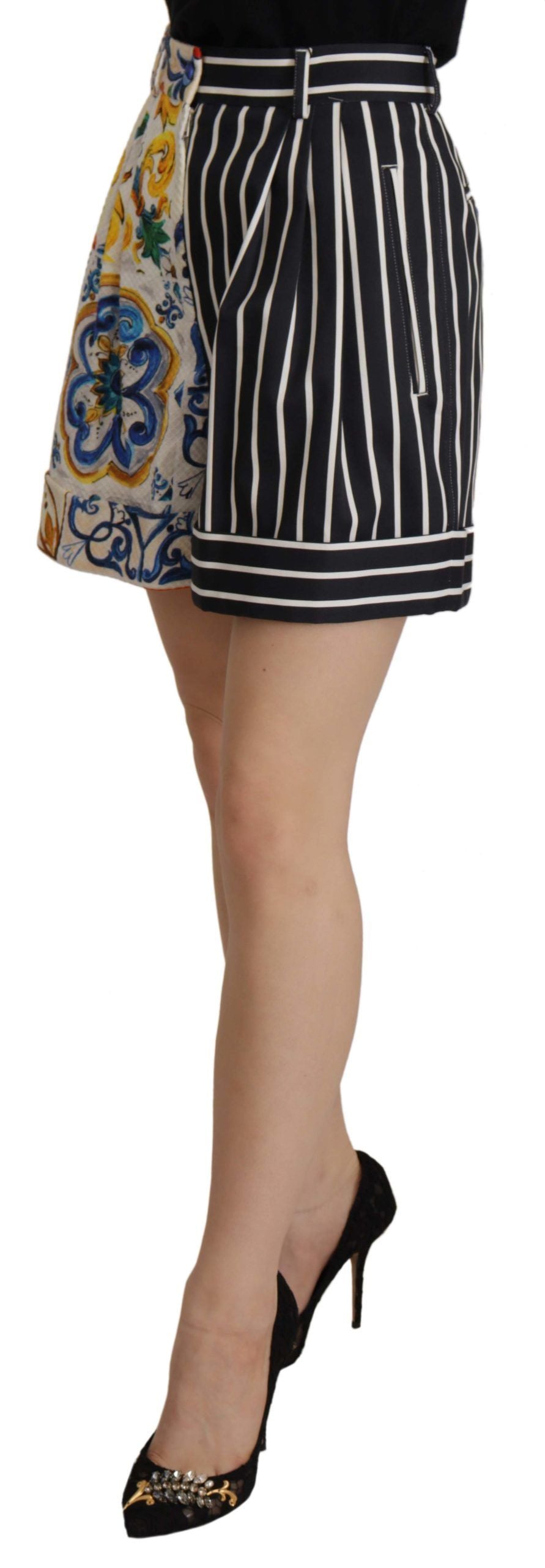 Dolce & Gabbana Flerfärgade Randiga Majolica Bermudashorts