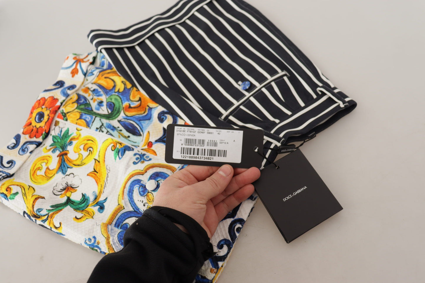 Dolce & Gabbana Flerfärgade Randiga Majolica Bermudashorts
