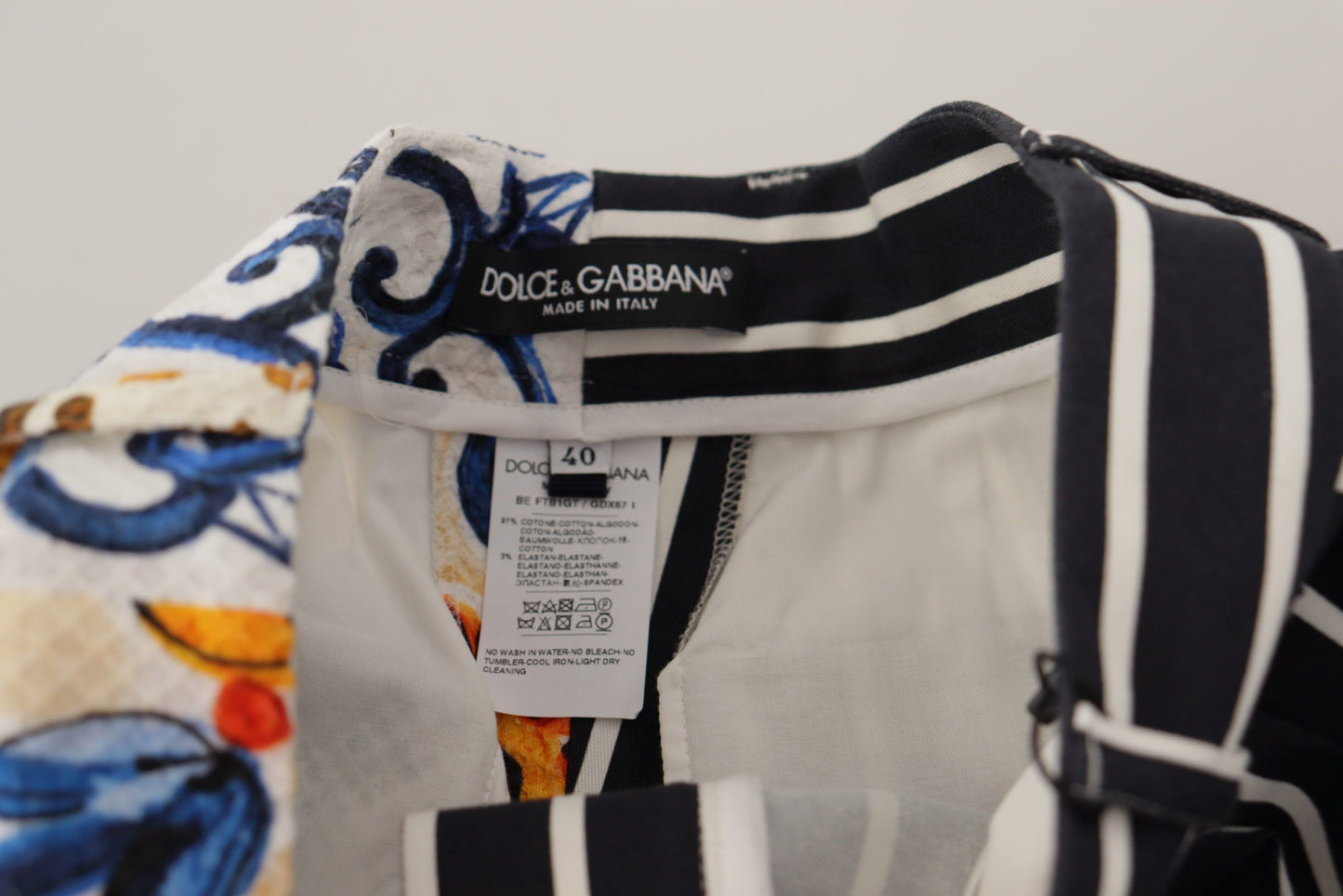 Dolce & Gabbana Flerfärgade Randiga Majolica Bermudashorts