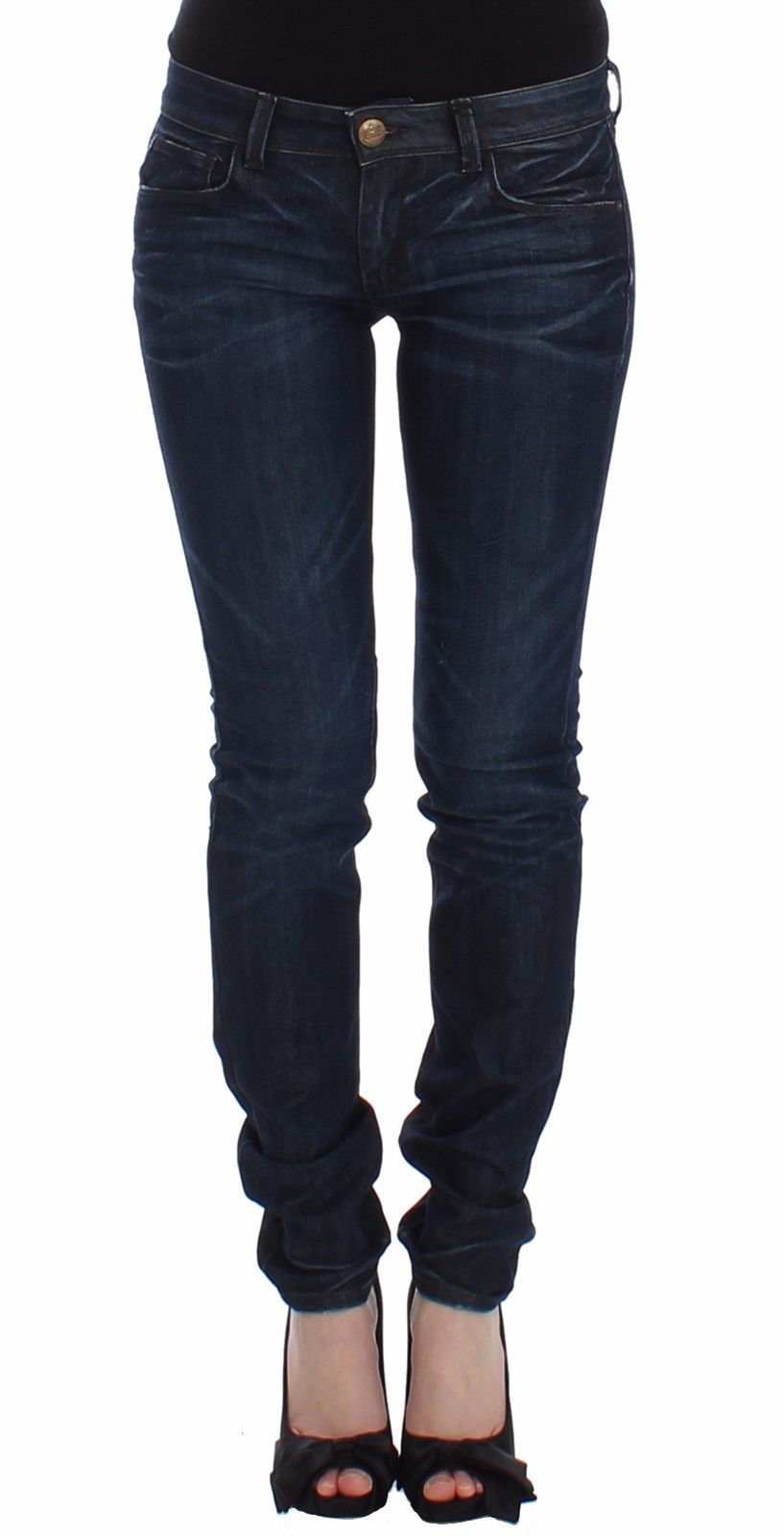Ermanno Scervino Blå Slim Jeans Denimbyxor Skinny Leg Stretch