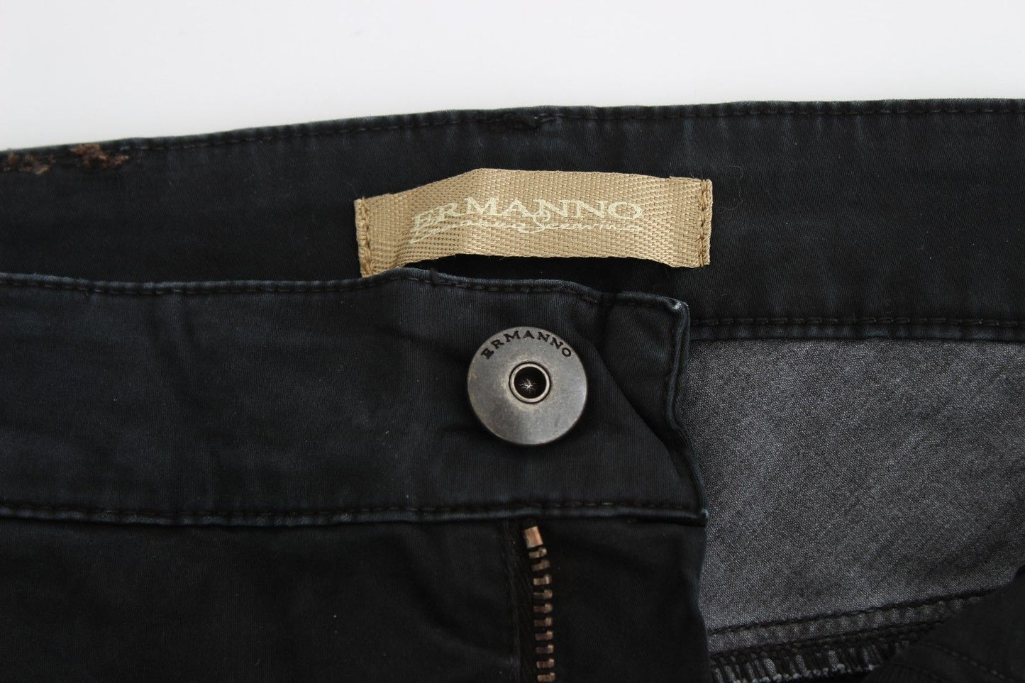 Ermanno Scervino Blå Slim Jeans Denimbyxor Skinny Leg Raka